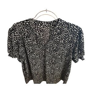 Black and White Polka Dot Women's Blouse